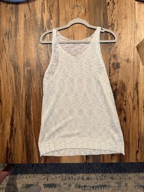 Light Cream Knit Tank Top - Women's Sleeveless Sweater